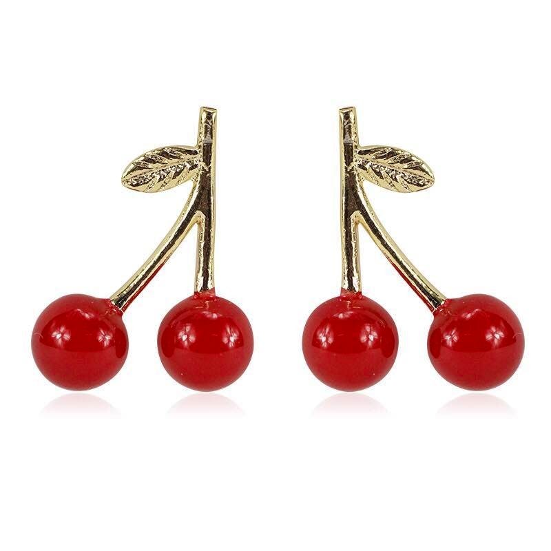 Everneed Cherry Earrings Red & Gold 1,3 cm 10.59 EUR luxplus.nl