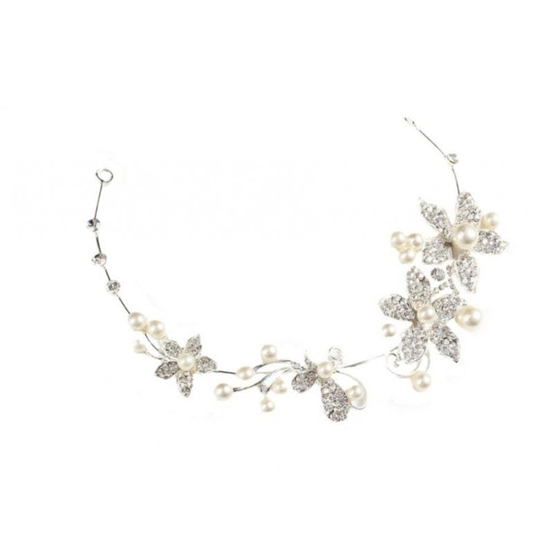Everneed Andrea Floral &amp; Pearl Hair Band 28 cm