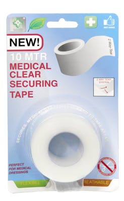 A&amp;E Clear Medical Securing Tape 10 meter