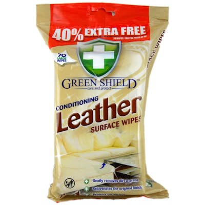 Green Shield Conditioning Leather Surface Wipes 70 pcs