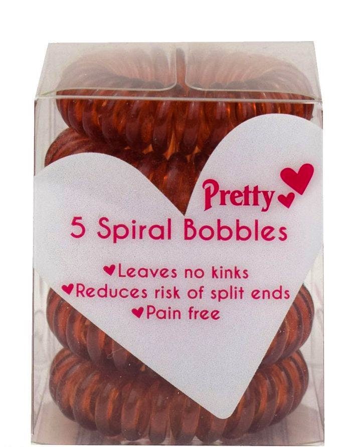 Pretty Spiral Bobbles Brown 5 pcs - £1.45