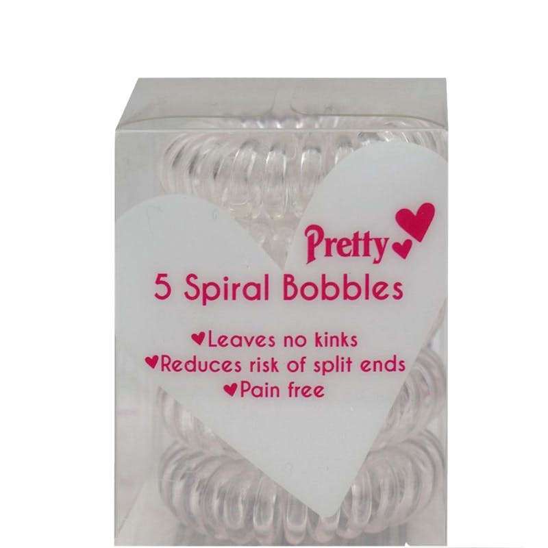 Pretty Spiral Bobbles Clear 5 stk