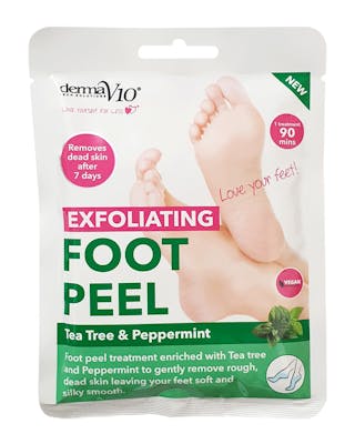 DermaV10 Exfoliating Foot Peel Tea Tree &amp; Peppermint 1 par