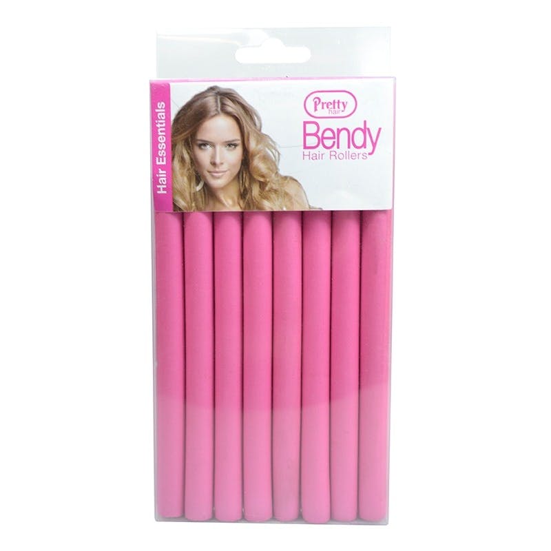 Pretty Bendy Hair Rollers Pink 8 pcs