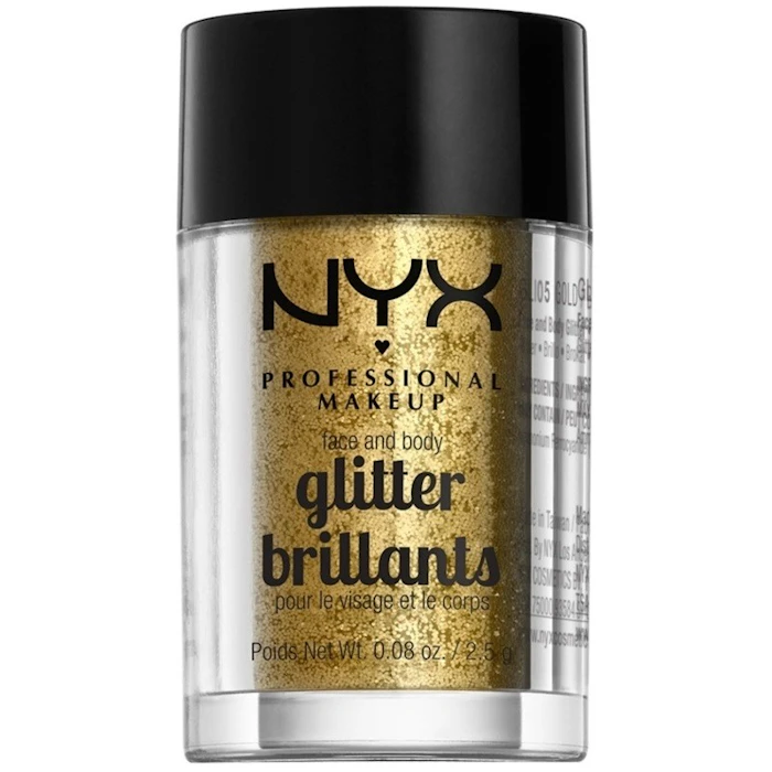 NYX Professional Make-Up Face &amp; Body Glitter Brilliants Gold 2,5 g