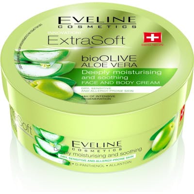 Eveline Extra Soft Bio Olive &amp; Aloe Vera Face &amp; Body Cream 175 ml