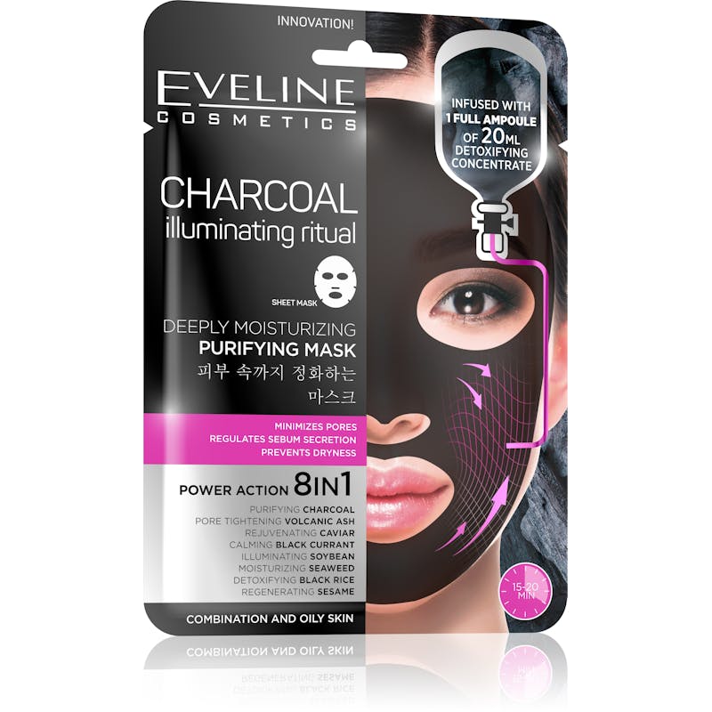 Eveline Charcoal Moisturizing Purifying Mask 1 stk