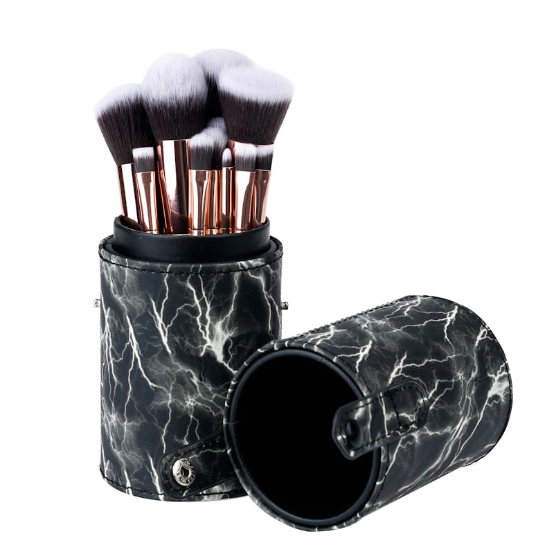 Basics Makeup Brush Set Black Marble 12 stk
