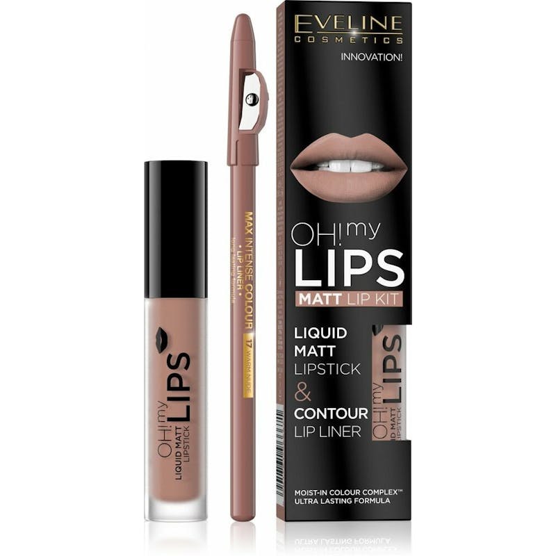 Eveline Oh My Lips Liquid Matt Lip Kit 01 Neutral Nude 4,5 ml + 1 pcs