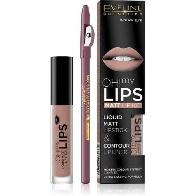 Eveline Oh My Lips Liquid Matt Lip Kit 08 Lovely Rose 4,5 ml + 1 pcs