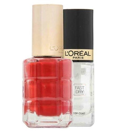L'Oréal Nail Polish Duo Set 440 Cherie Macaron & Fast Dry Top Coat 13,5