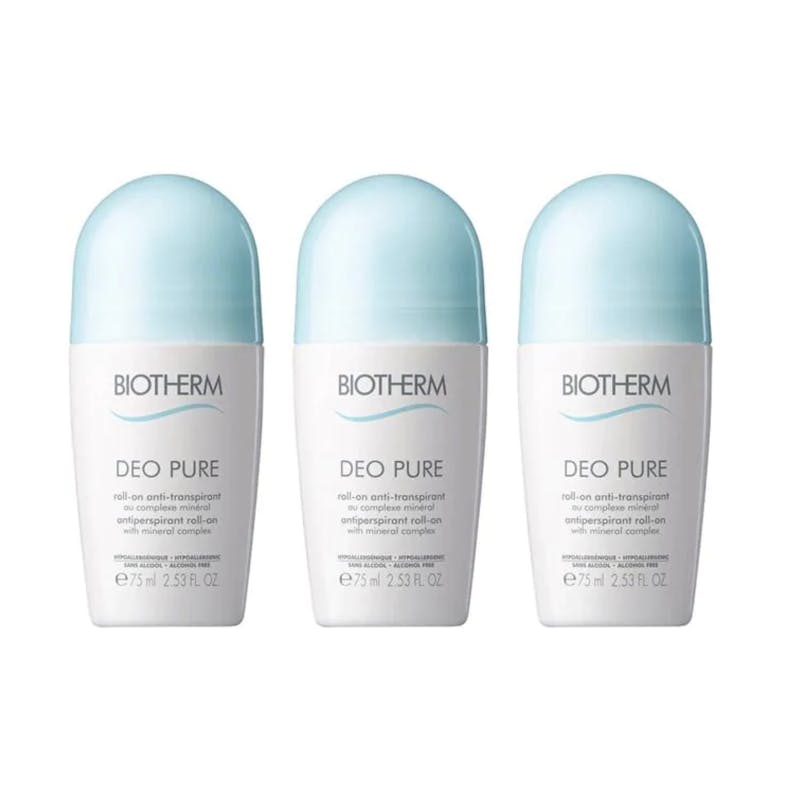 Biotherm Deo Pure Antiperspirant Roll On Deo Trio 3 x 75 ml