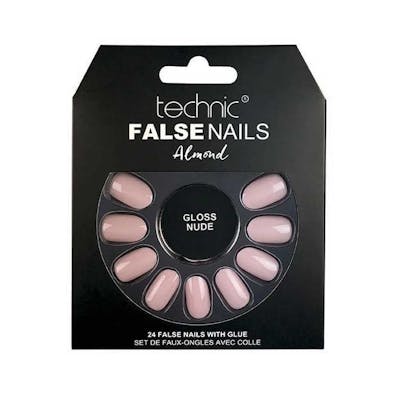 Technic False Nails Almond Gloss Nude 24 stk