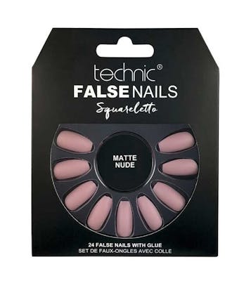 Technic False Nails Squareletto Matte Nude 24 st