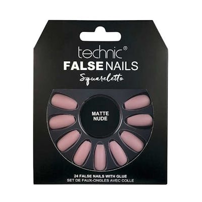 Technic False Nails Squareletto Matte Nude 24 stk