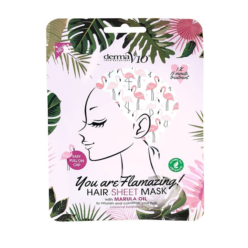 DermaV10 Hair Sheet Mask Marula Oil Flamingo 1 kpl