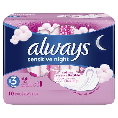 Always Sensitive Ultra Night with Wings 10 kpl