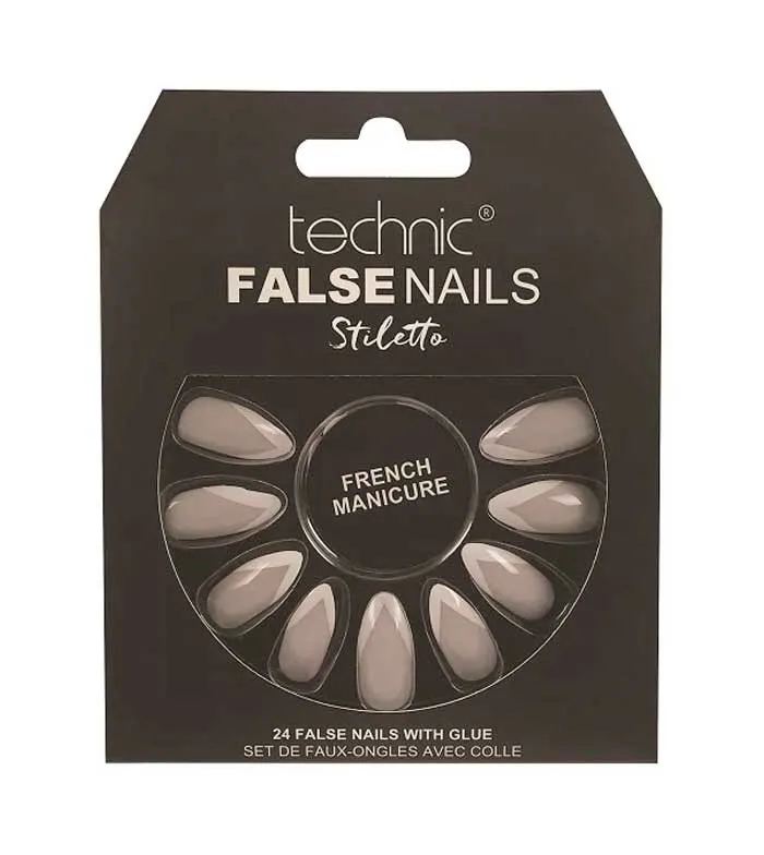 Technic False Nails Stiletto French Manicure 24 pcs