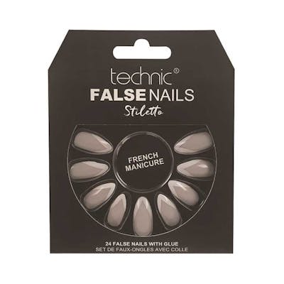 Technic False Nails Stiletto French Manicure 24 kpl