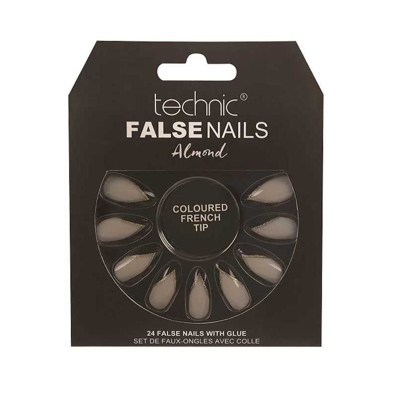 Technic False Nails Almond Coloured French Tip 24 kpl