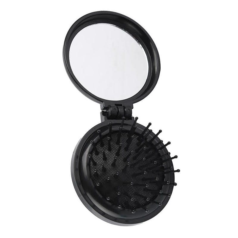 Basics Hair Brush Mirror Black 1 pcs