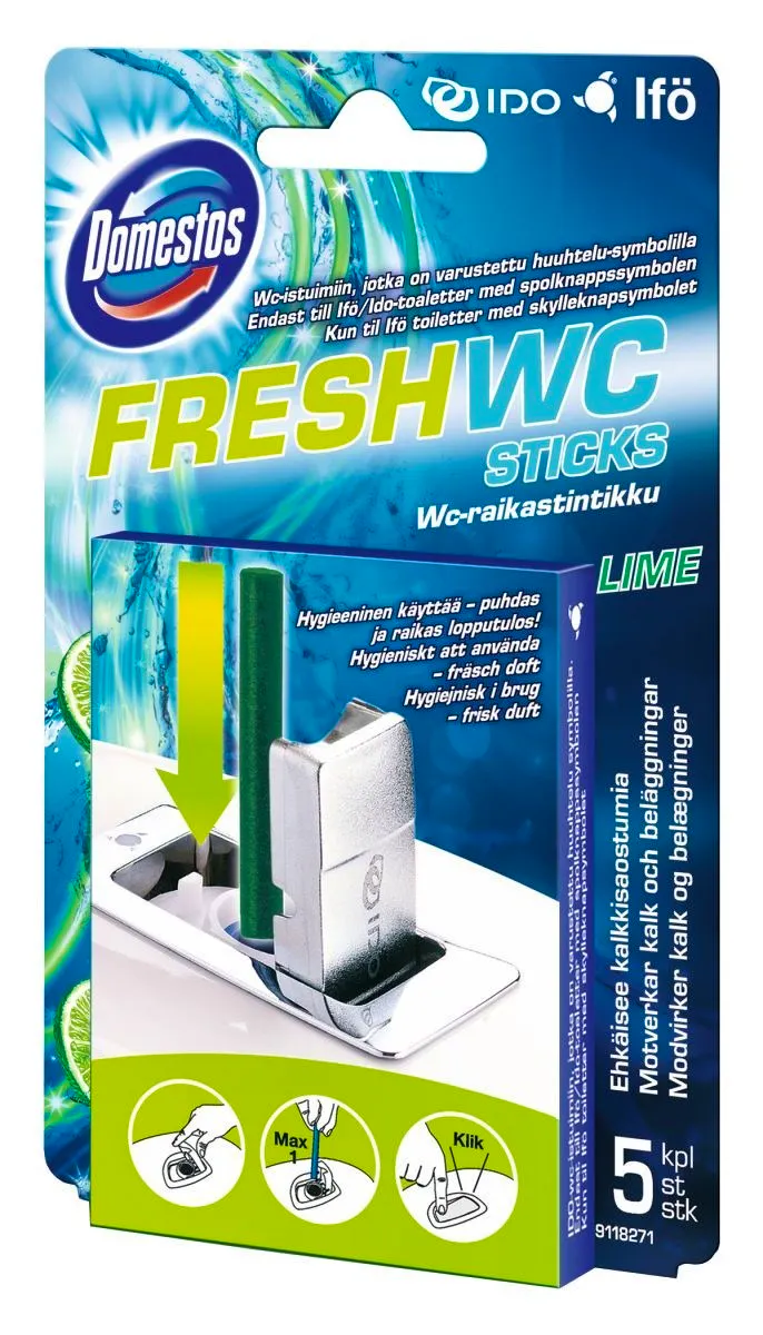 Domestos Fresh WC Sticks Lemon 5 pcs