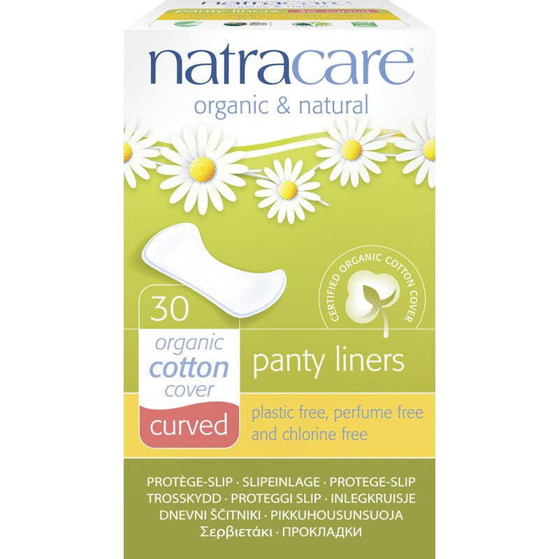 NatraCare Organic Cotton Panty Liners Curved 30 kpl