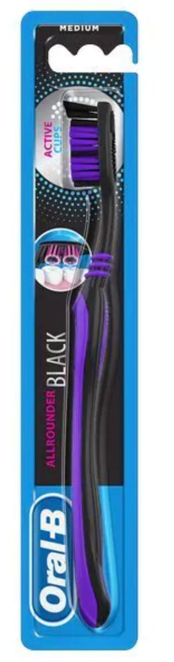 Oral-B Allrounder Black Toothbrush Medium 1 stk