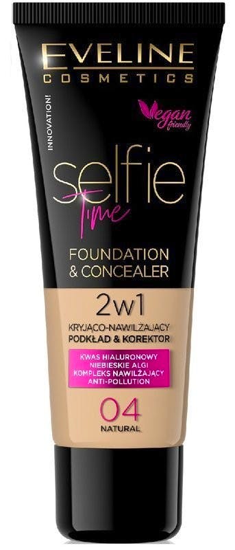 Eveline Selfie Time Foundation & Concealer 04 Natural 30 ml £3.99