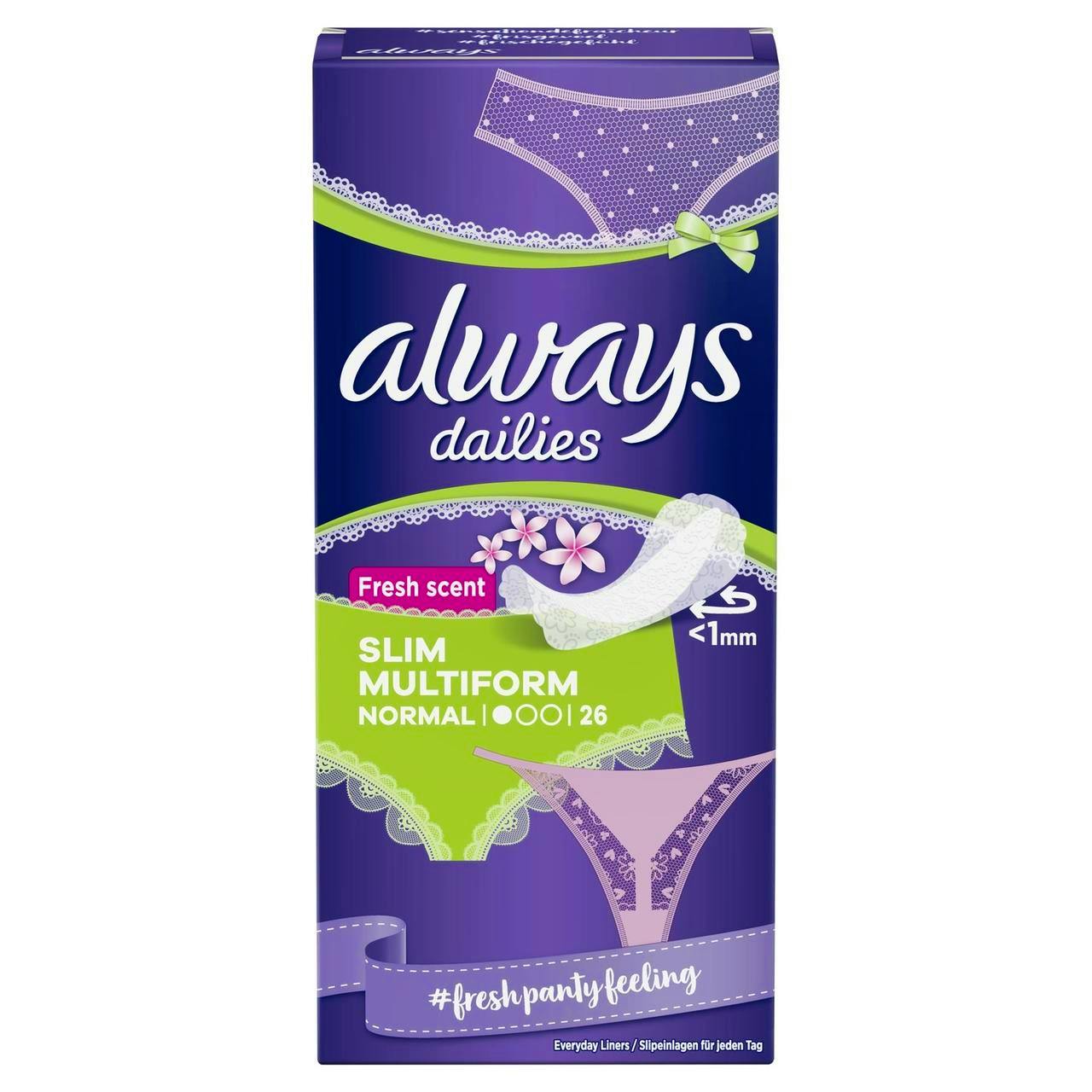 Always Dailies Slim Multiform Fresh Panty Liners 26 stk 12.95 kr