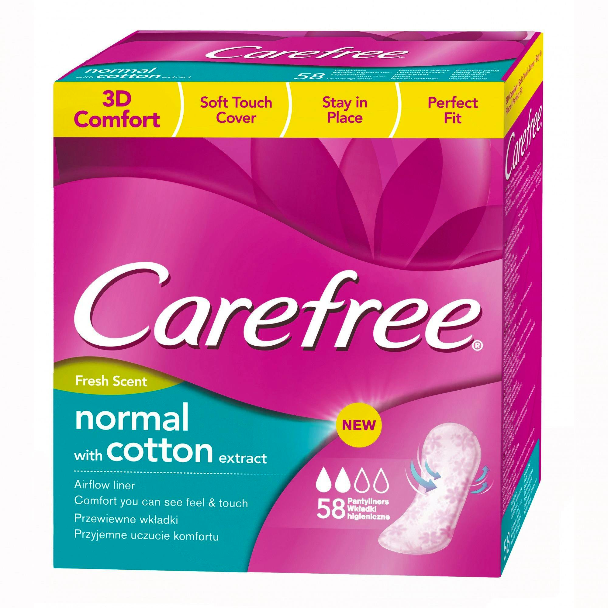 Carefree Panty Liners Cotton Fresh 58 pcs £2.45