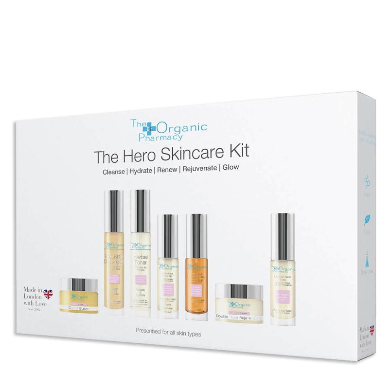 The Organic Pharmacy Hero Skincare Kit Anti-Aging 4 x 10 ml + 3 x 5 ml + 1 st