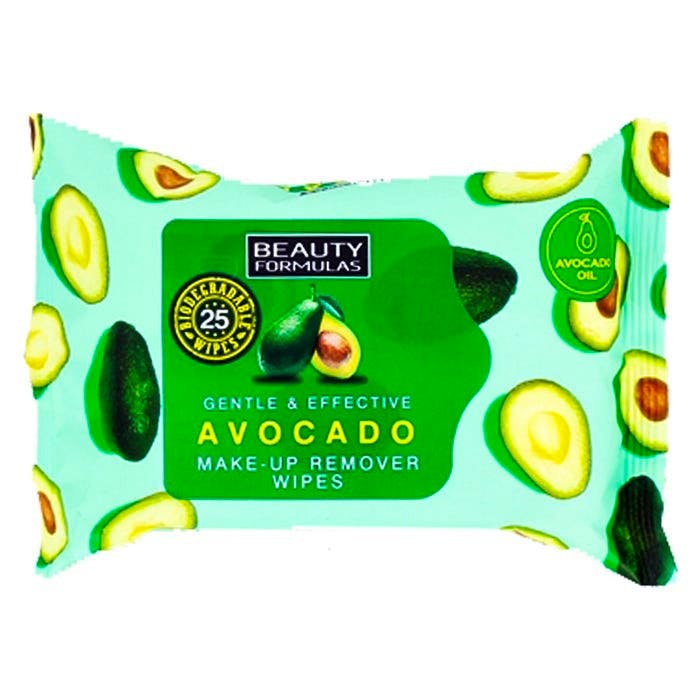 Beauty Formulas Avocado Make-Up Remover Wipes 25 stk
