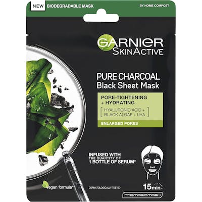Garnier Pure Charcoal Pore-Tightening &amp; Hydrating Black Algae Sheet Mask 1 st