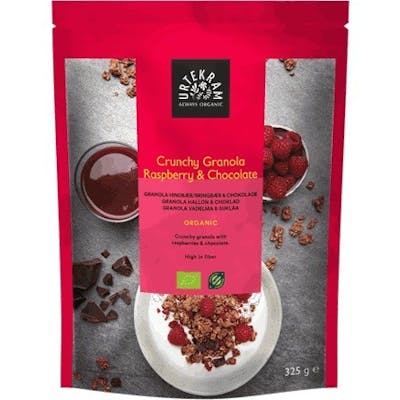 Urtekram Crunchy Granola Hindbær & Mørk Chokolade 325 g