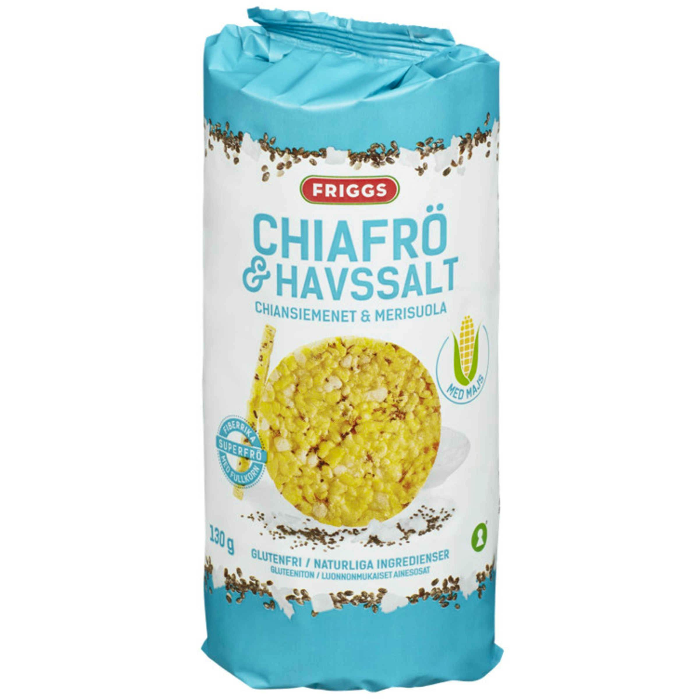 Friggs Majskiks Chia & Havsalt 130 g