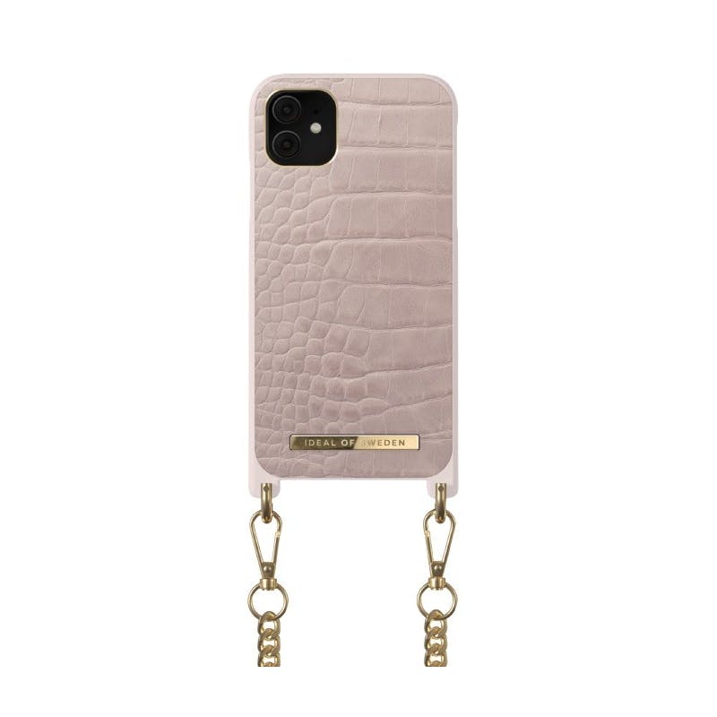 iDeal Of Sweden Ideal Phone Necklace Case iPhone 11 Misty Rose Croco iPhone 11