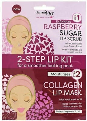 DermaV10 2-Step Lip Kit Scrub &amp; Mask Raspberry 1 stk