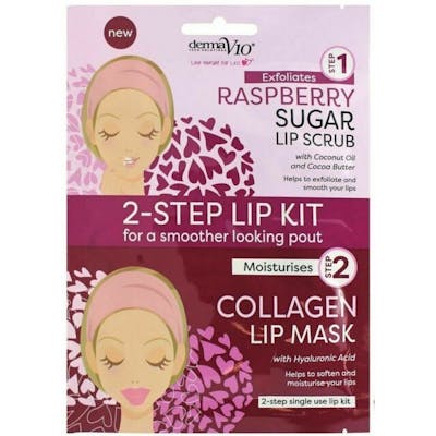 DermaV10 2-Step Lip Kit Scrub &amp; Mask Raspberry 1 st
