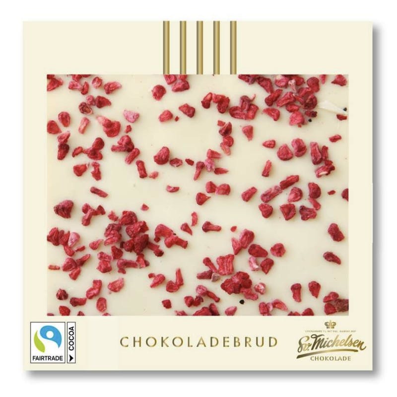 Sv. Michelsen Chokoladebrud Hvid Chokolade Med Hindbær 90 g