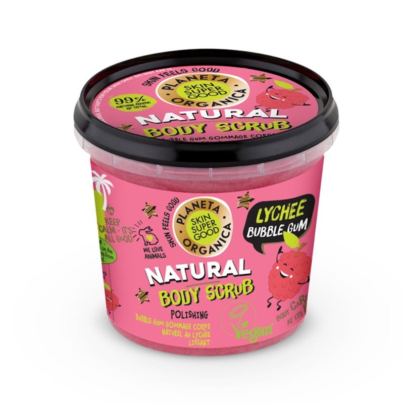 Planeta Organica Natural Lychee Bubble Gum Body Scrub 360 ml