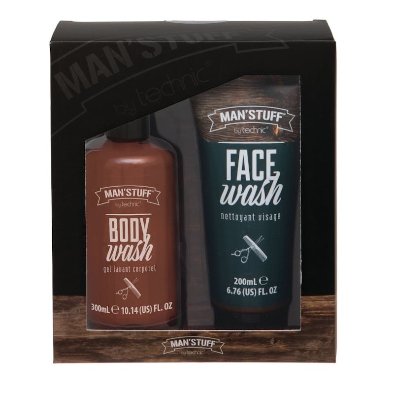 Man&#039;Stuff Double Act Body &amp; Face Wash Gift Set 300 ml + 200 ml