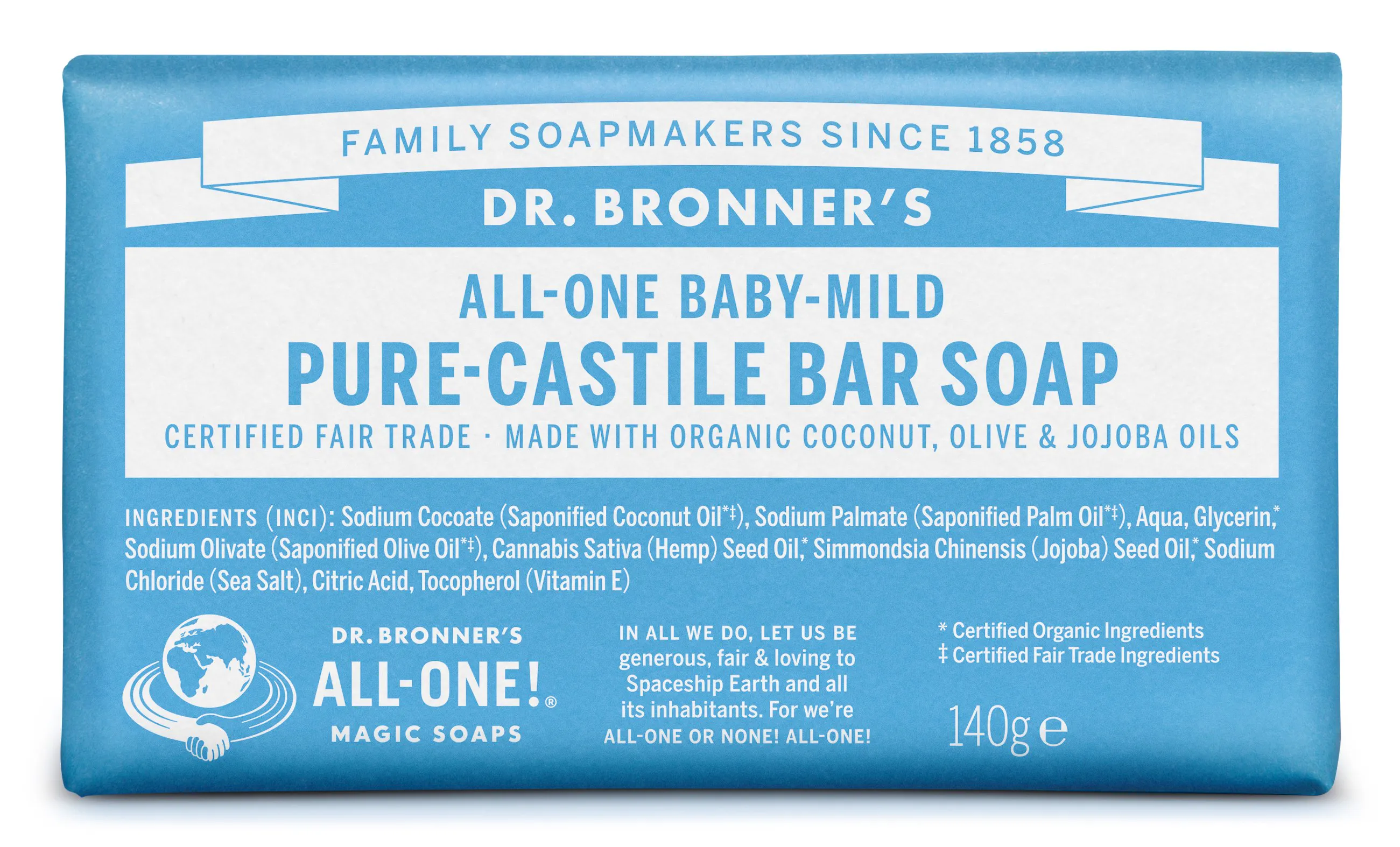Dr. Bronner’s Bar Soap Baby Mild Neutral 140 g
