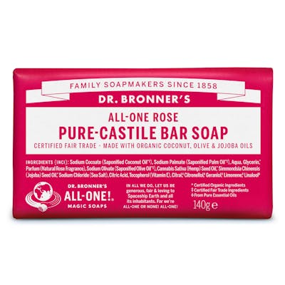 Dr. Bronner’s Bar Soap Rose 140 g