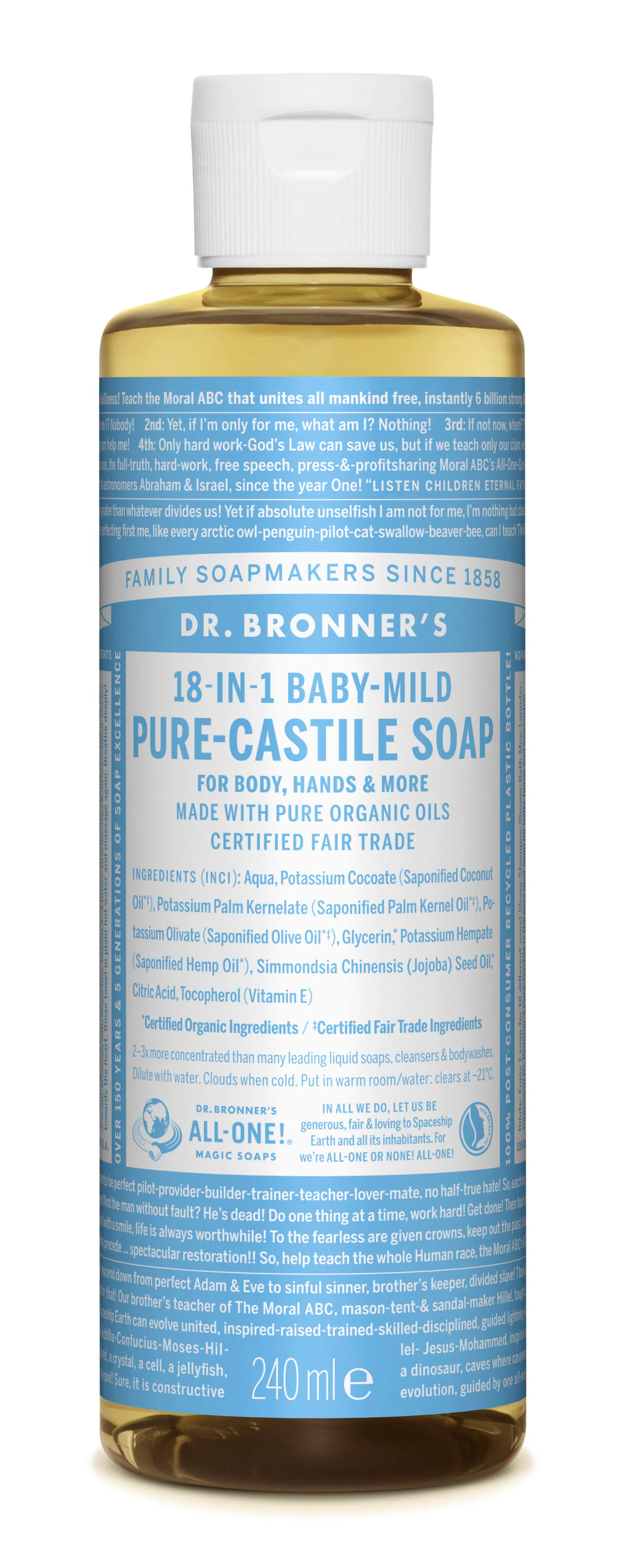 Dr. Bronner’s Castile Soap Baby Mild Neutral 240 ml
