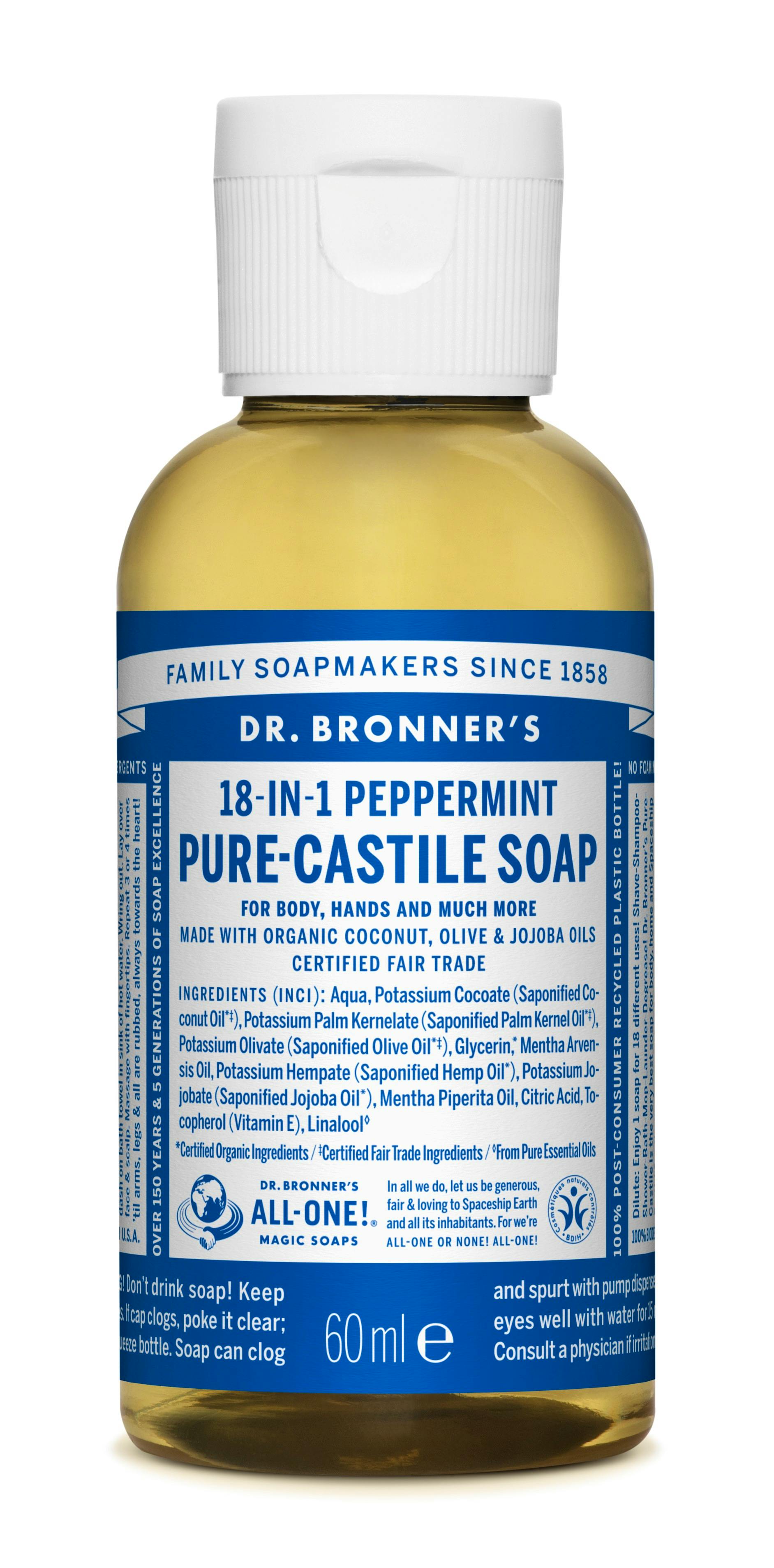 Dr. Bronner’s Castile Soap Peppermint 60 ml