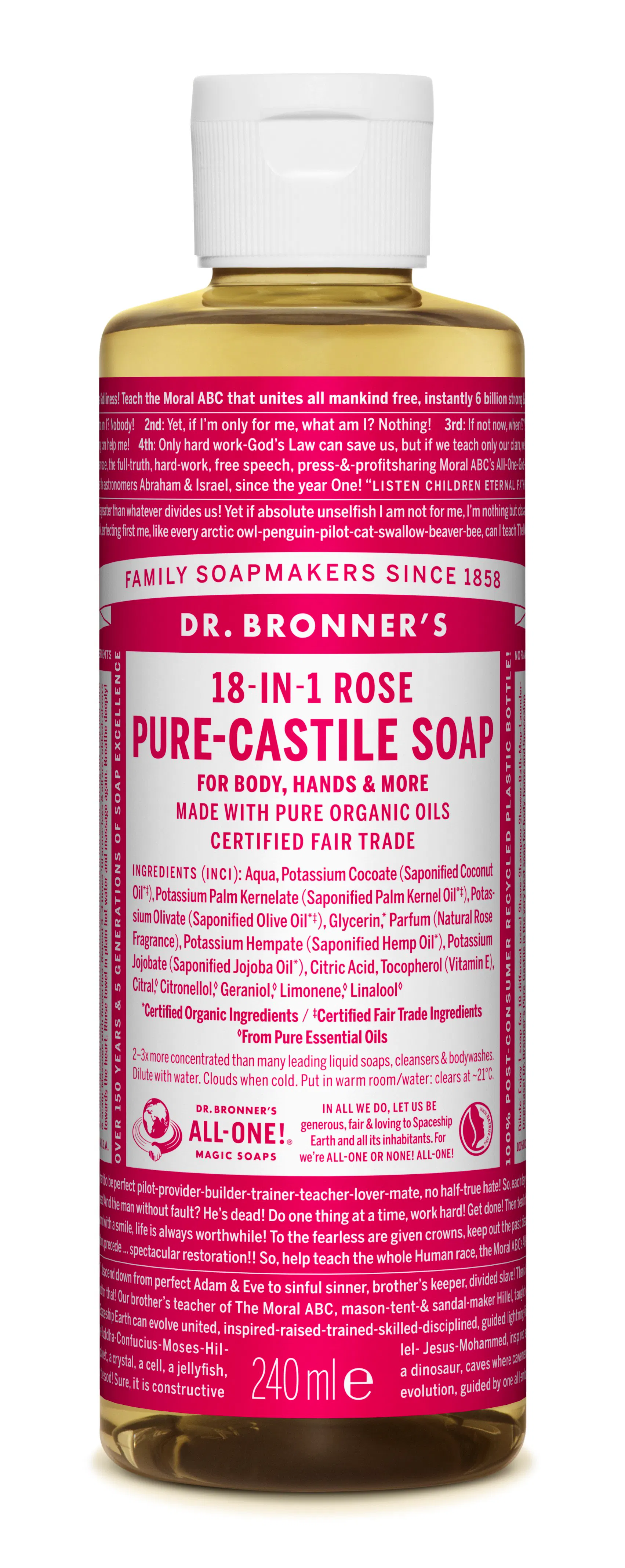 Dr. Bronner’s Castile Soap Rose 240 ml
