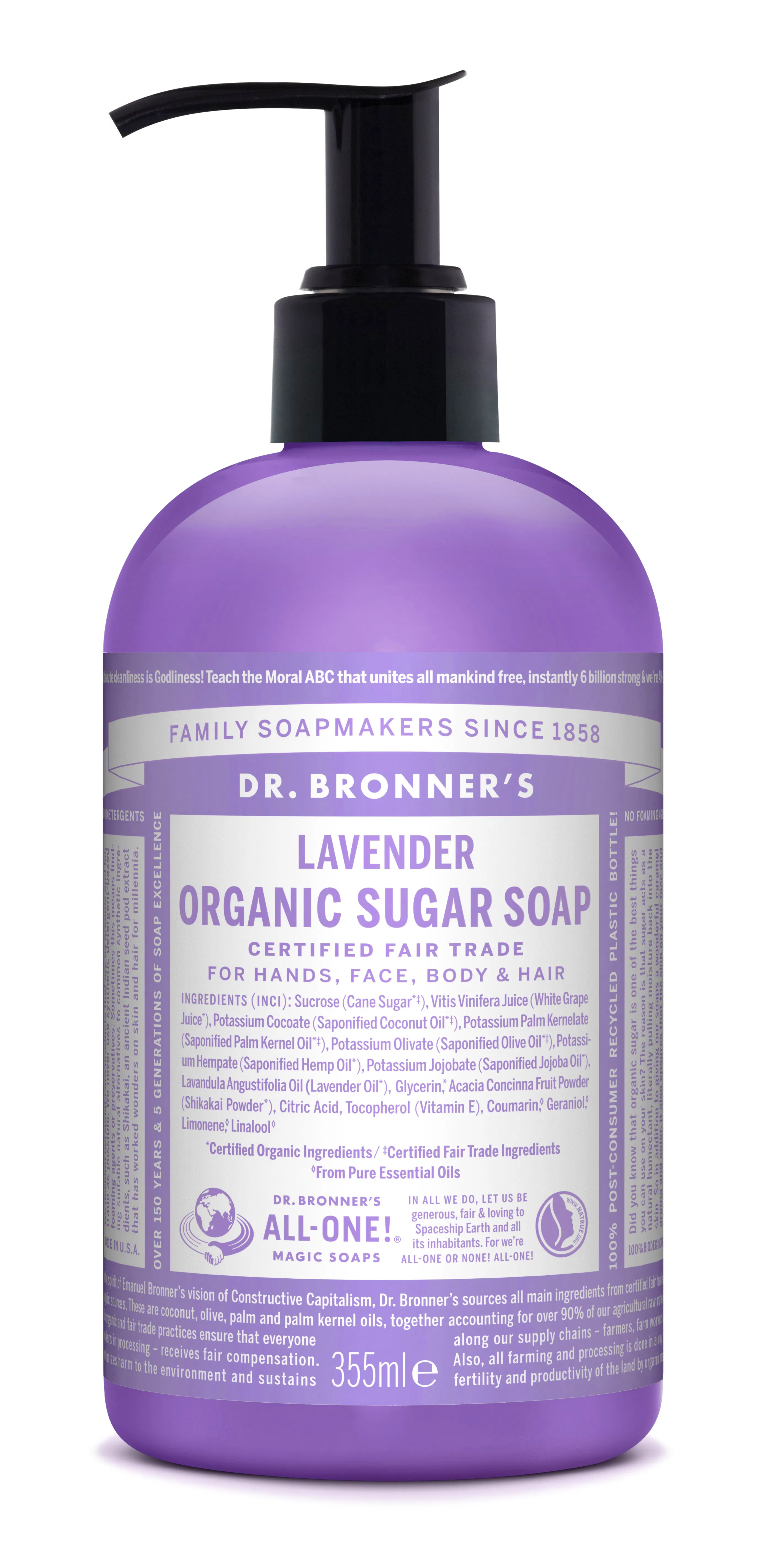 Dr. Bronner’s Organic Sugar Soap Lavender 355 ml