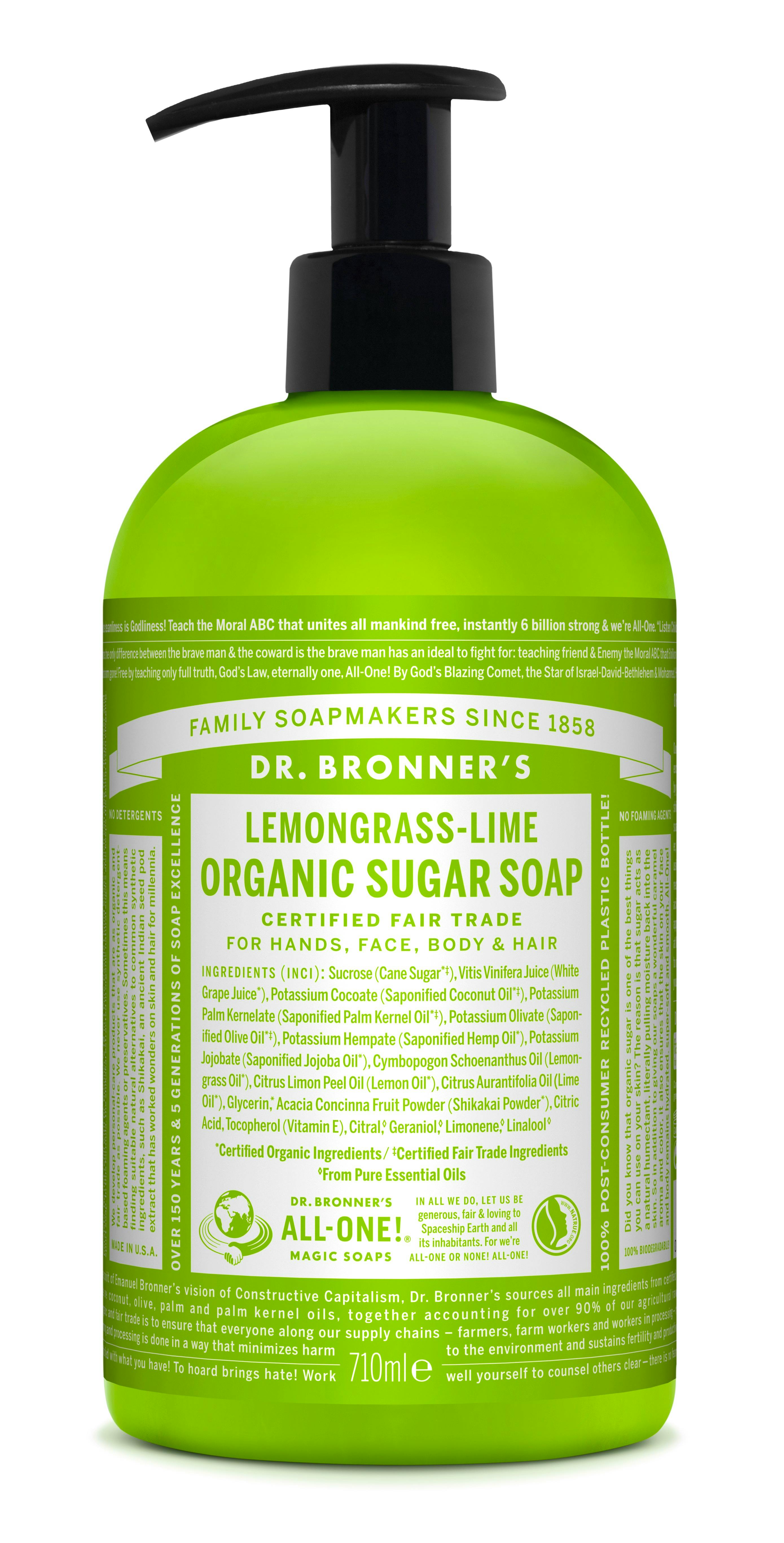 Dr. Bronner’s Organic Sugar Soap Lemongrass & Lime 710 ml