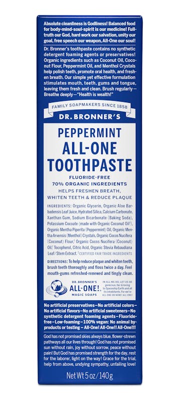 Dr. Bronner’s Peppermint Toothpaste 140 g